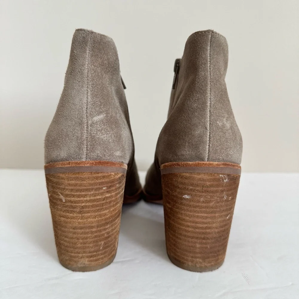Jeffrey Campbell Laszlo Tan Taupe Suede Block heel Ankle Boots 11